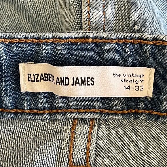 Elizabeth and James The Vintage Straight Jeans Womens Medium Stone Washed 14 32 - Picture 2 of 6
